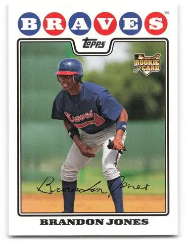 Brandon Jones rookie Braves baseball card with original gloss from 2008 Topps series