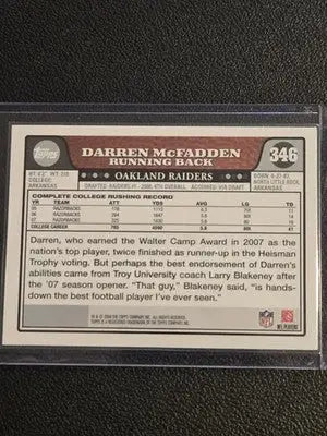 2008 Topps #346 Darren McFadden - Football Card Single
