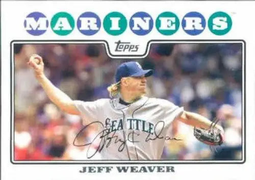 Jeff Weaver baseball card with original gloss from 2008 Topps #366 NM-MT Mariners