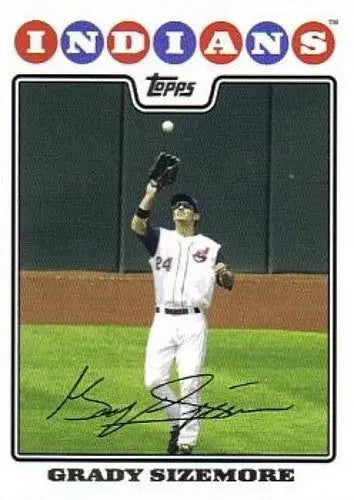 Original gloss Grady Sizemore baseball card 2008 Topps #380 NM-MT Indians