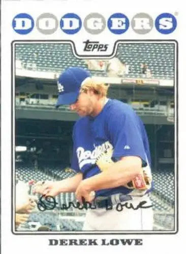 Original gloss Derek Lowe baseball card from 2008 Topps #415 Derek Lowe NM-MT Dodgers