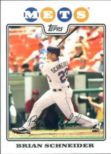 Original gloss 2008 Topps Brian Schneider NMMT baseball card featuring Brian Schneider Mets