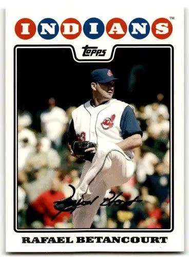 Original gloss baseball card featuring Rafael Betancourt from 2008 Topps Indians