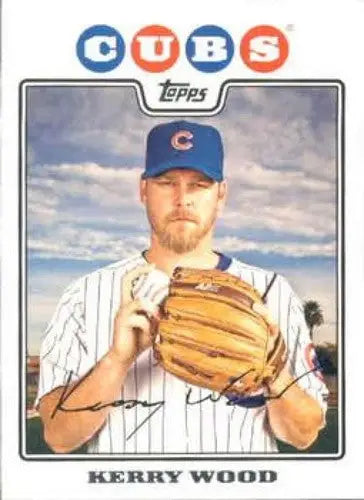 Original gloss Kerry Wood baseball card NM-MT Cubs from 2008 Topps #658