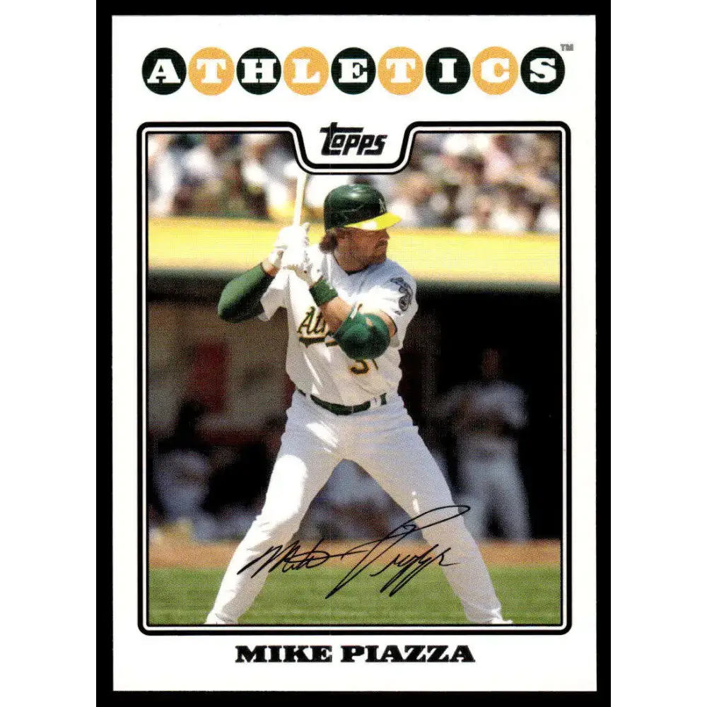 2008 Topps #72 Mike Piazza EX/NM Oakland Athletics Baseball Card - Baseball Card Single
