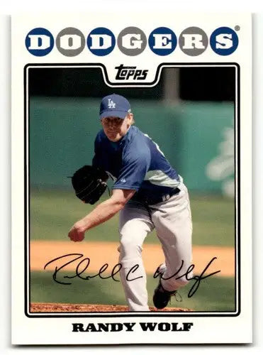 Original gloss Randy Wolf Los Angeles Dodgers baseball card from 2008 Topps collection