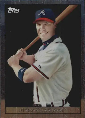 Original gloss trading card history 2008 Topps Chrome Chipper Jones Braves image