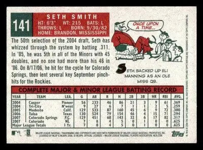 2008 Topps Heritage #141 Seth Smith - Baseball Card Single