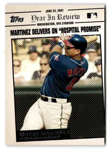 Original gloss 2008 Topps Year in Review #YR84 Victor Martinez baseball card display