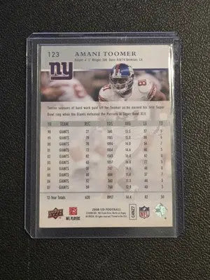 2008 Upper Deck #123 Amani Toomer - Football Card Single