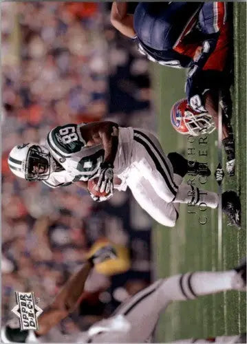 Original gloss football player action featuring Jerricho Cotchery from Upper Deck 2008