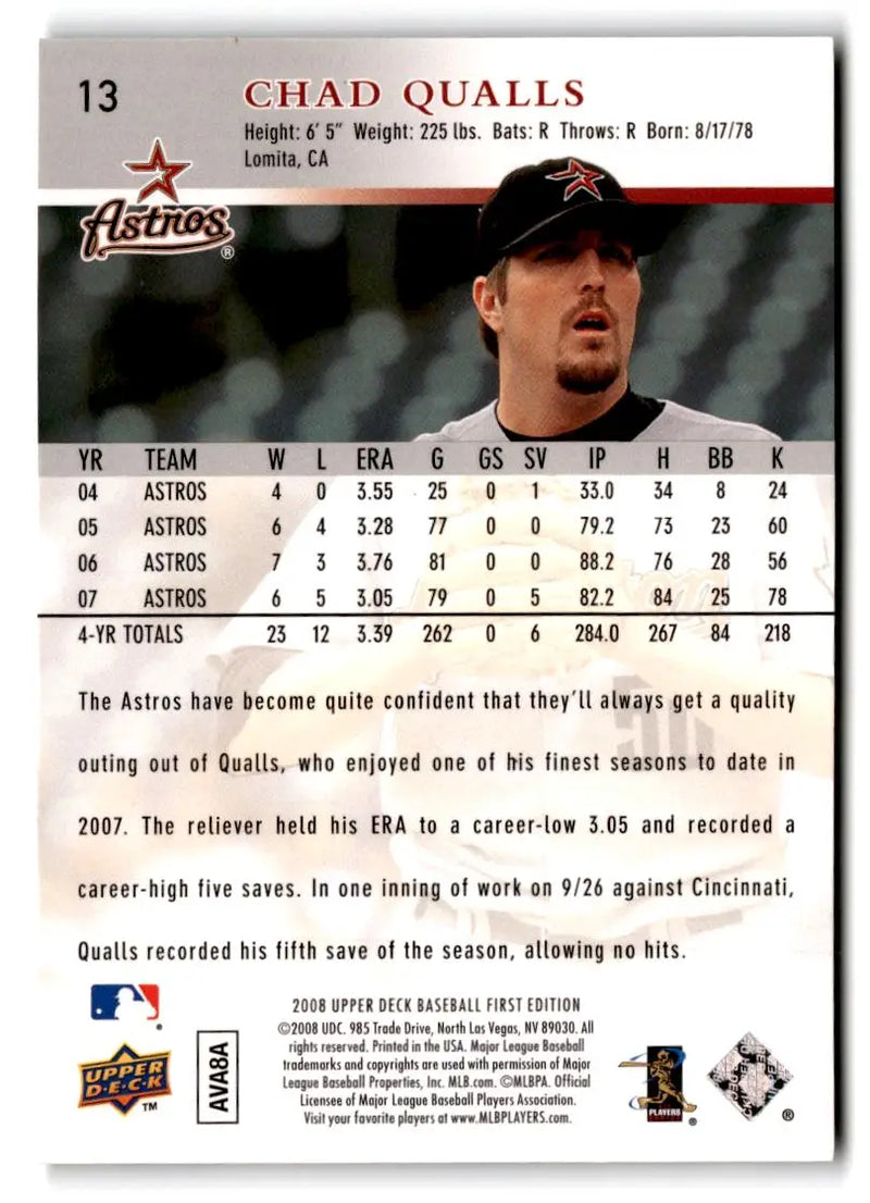 2008 Upper Deck #14 Chad Qualls - Baseball Card Single