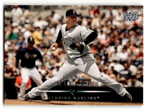 Original gloss baseball card of Justin Miller Florida Marlins from 2008 Upper Deck