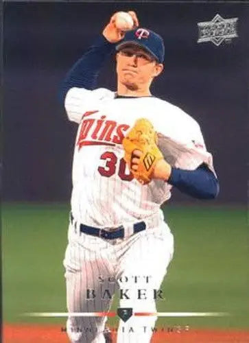 Original gloss baseball card of Scott Baker from 2008 Upper Deck Twins set