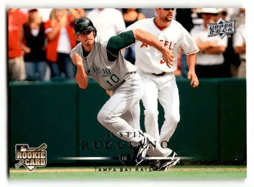 Justin Ruggiano rookie card with original gloss from 2008 Upper Deck Tampa Bay Rays