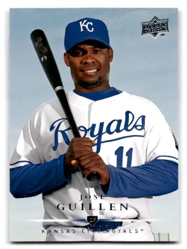 Original gloss Upper Deck Jose Guillen baseball card from 2008 Royals set