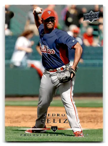 Original gloss baseball card of Pedro Feliz from 2008 Upper Deck Phillies series