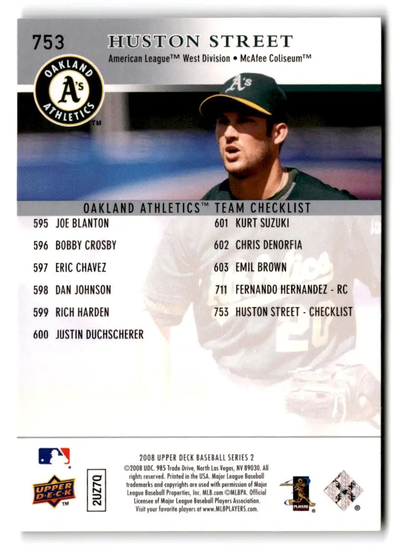 2008 Upper Deck #753 Huston Street - Baseball Card Single