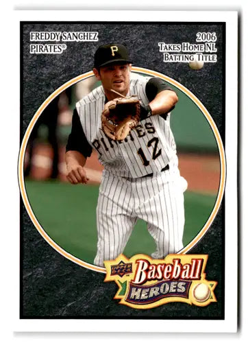 Original gloss Freddy Sanchez baseball card from 2008 Upper Deck Baseball Heroes collection
