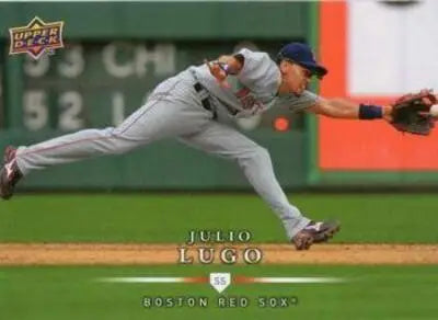 Baseball player diving for ball in 2008 Upper Deck First Edition Julio Lugo NM-MT card