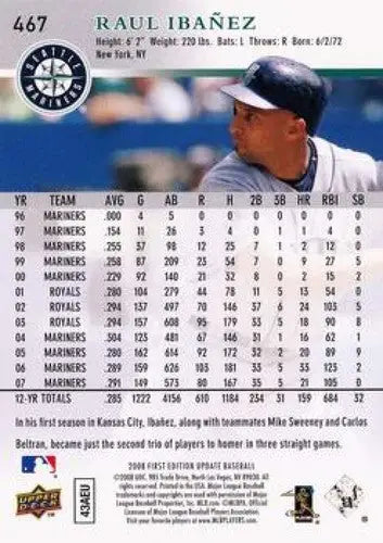 2008 Upper Deck First Edition #467 Raul Ibanez NM-MT Mariners ID:70791 - Baseball Card Single