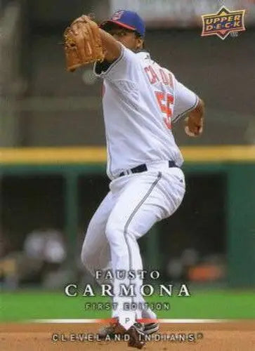 Original gloss Fausto Carmona baseball card from Upper Deck 2008 First Edition
