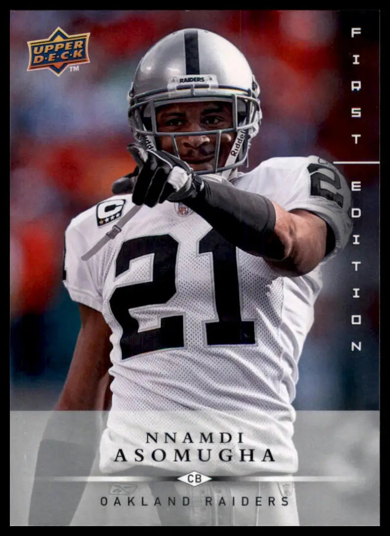 2008 Upper Deck First Edition Nnamdi Asomugha 104 Oakland Raiders NM - Football Card Single
