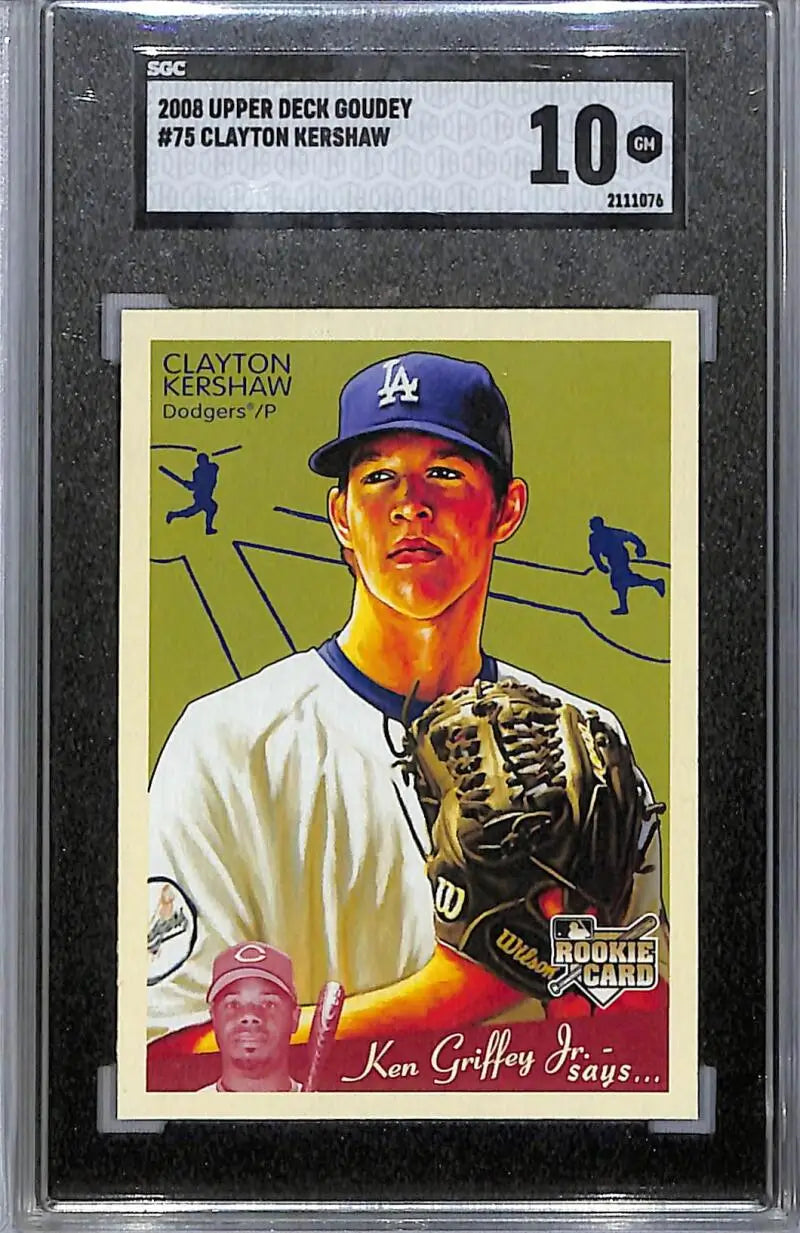 2008 Upper Deck Goudy #75 Clayton Kershaw SGC 10 Gem RC Rookie Los Angeles Dodgers - Baseball Card Single