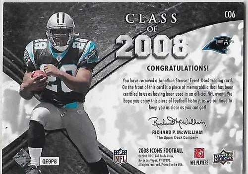 2008 Upper Deck Icons Class of 2008 Jersey Gold #CO6 Jonathan Stewart N ID:15753 - Football Card Single