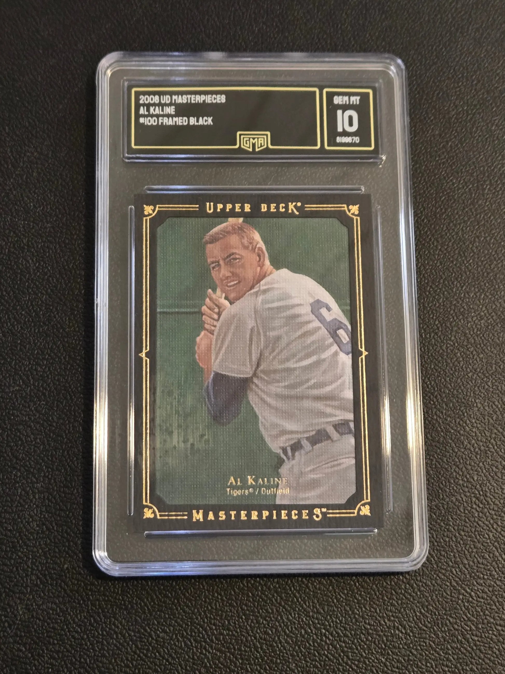 2008 Upper Deck Masterpieces #100 Al Kaline Framed Black GMA 10 - Baseball Card Single