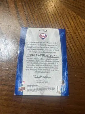 Sealed baseball card pack from Upper Deck Retrospectrum Swatches featuring Bobby Abreu