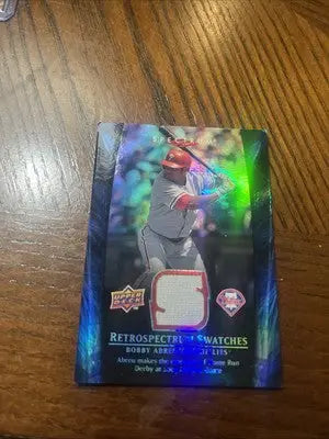 Upper Deck Retrospectrum Swatches featuring Bobby Abreu baseball card from 2008 Spectrum series