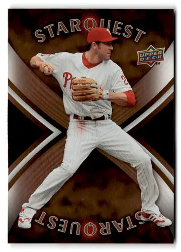Original gloss baseball card from 2008 Upper Deck Starquest series featuring Chase Utley