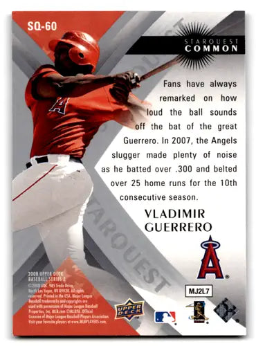 2008 Upper Deck Starquest #SQ-60 Vladimir Guerrero NM-MT Angels ID:71941 - Baseball Card Single