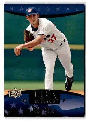 Baseball trading card featuring a pitcher in uniform from 2008 Upper Deck USA Baseball Box Set