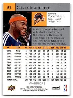 2009-10 Upper Deck First Edition #51 Corey Maggette - Basketball Card Single