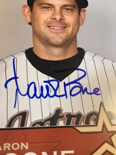 2009 Aaron Boone Autograph Signature Auto Houston Astros Team Issue Postcard JSA - Sports Memorabilia