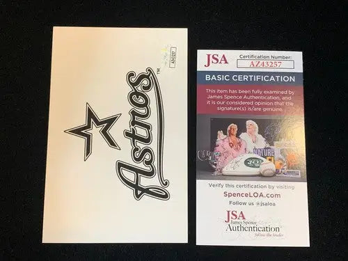 2009 Aaron Boone Autograph Signature Auto Houston Astros Team Issue Postcard JSA - Sports Memorabilia