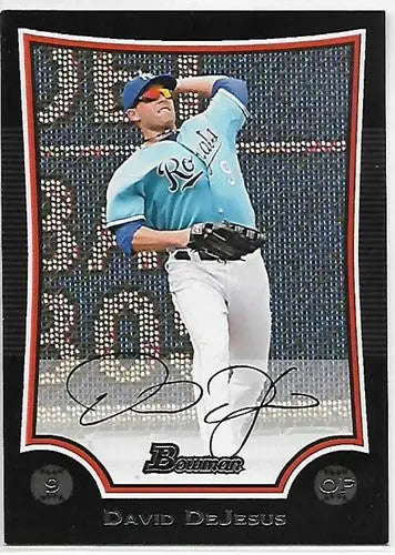 Original gloss David DeJesus baseball card from 2009 Bowman Royals collectible