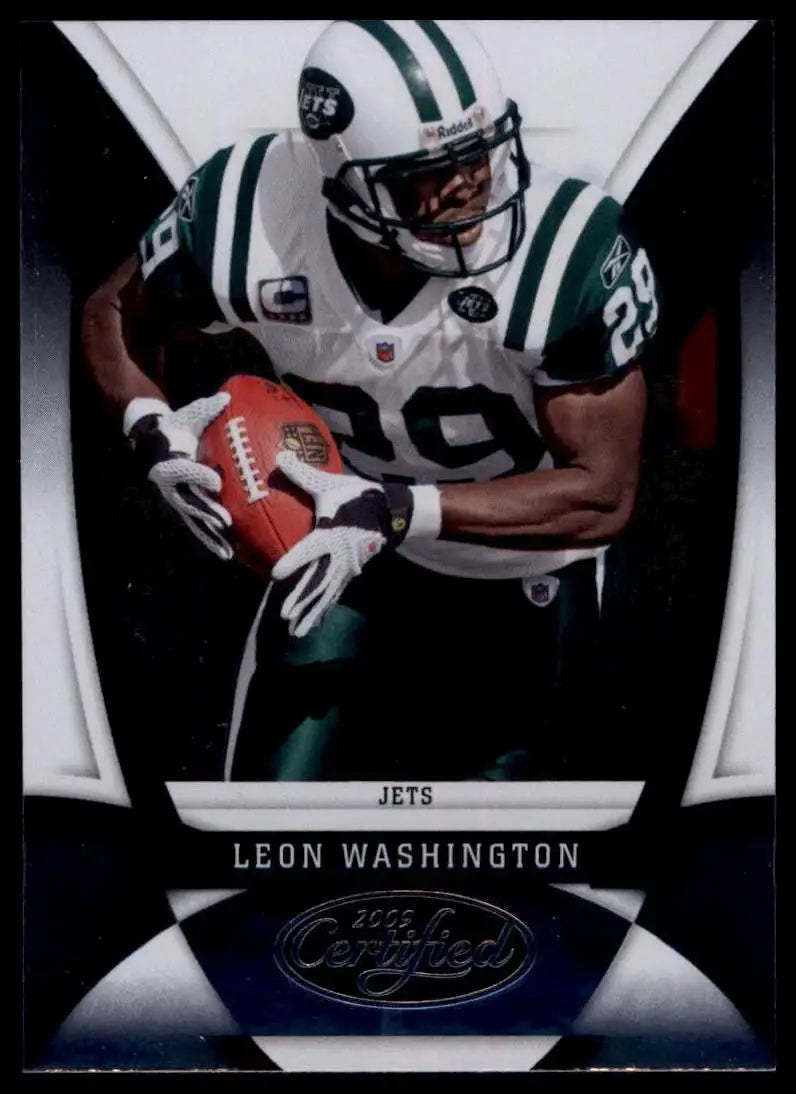 2009 Certified Leon Washington #85 New York Jets Football Card NFL Sports