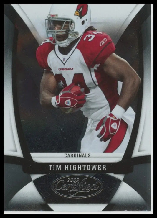 2018 Carrera Leaf football card featuring Tim Hightower in Arizona Cardinals uniform