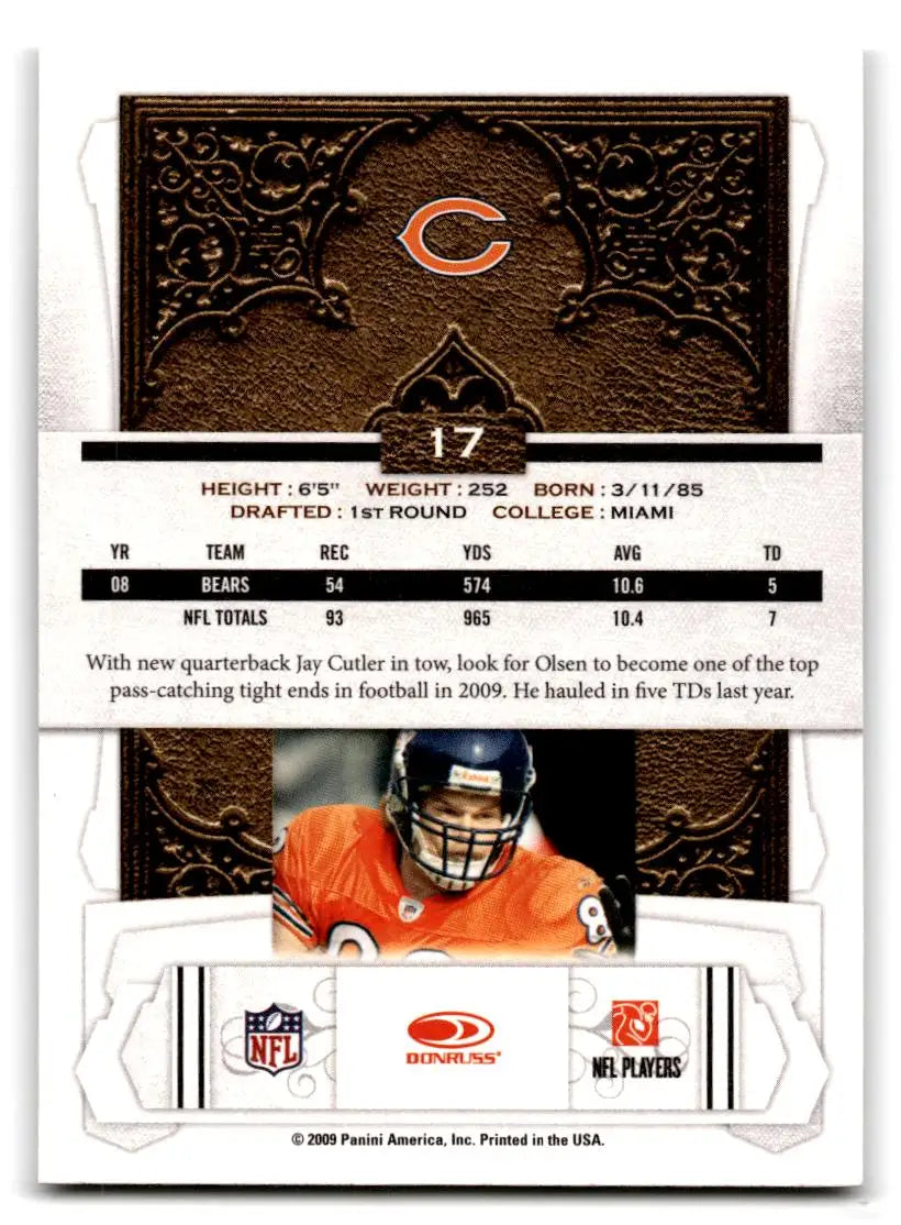 2009 Donruss Classics #17 Greg Olsen - Football Card Single