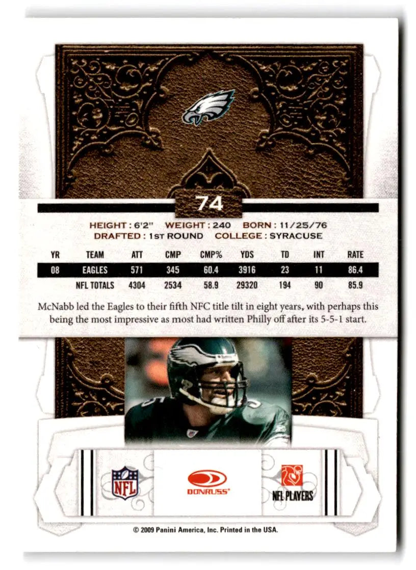 2009 Donruss Classics #74 Donovan McNabb - Football Card Single