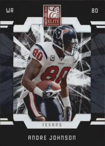 Original gloss Donruss Elite Andre Johnson football card featuring the Texans ID 23850