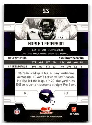 2009 Donruss Elite #55 Adrian Peterson NM Near Mint Vikings ID:79538 - Football Card Single