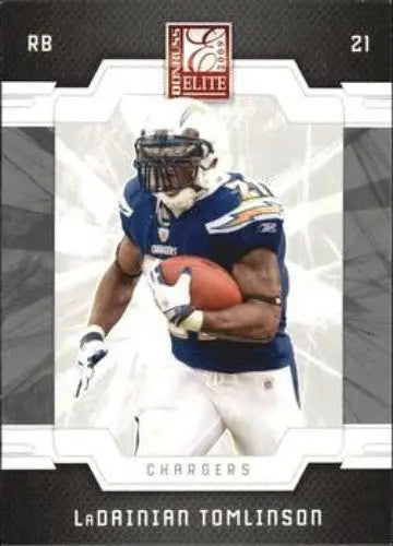 Original gloss Donruss Elite LaDainian Tomlinson football trading card in Chargers uniform