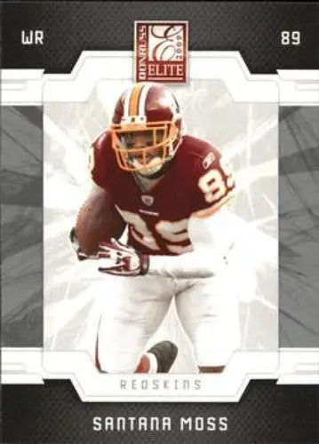 Original gloss Donruss Elite Santana Moss football card from 2009 Redskins product