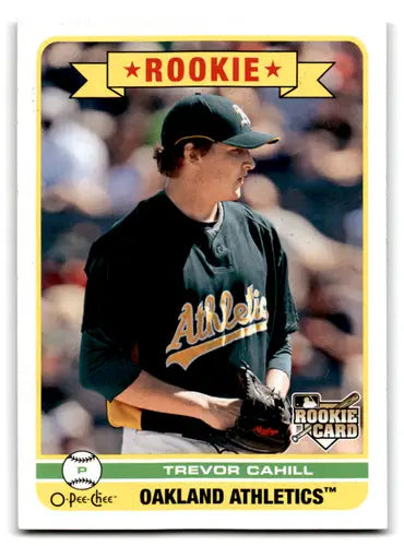 Original gloss Trevor Cahill rookie Athletics baseball card from 2009 O-Pee-Chee series