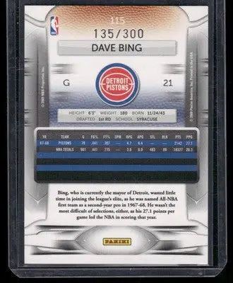 2009 Panini Prestige Bonus Shots Dave Bing #115 135/300 Basketball - Basketball Card Single