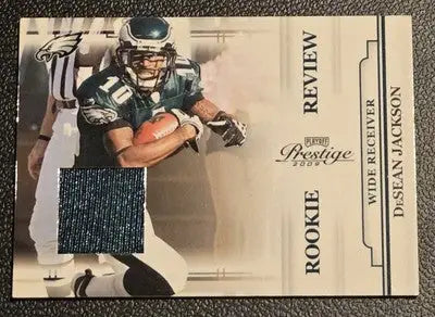 2009 Playoff Prestige #12 DeSean Jackson Rookie Review Materials - Football Card Single